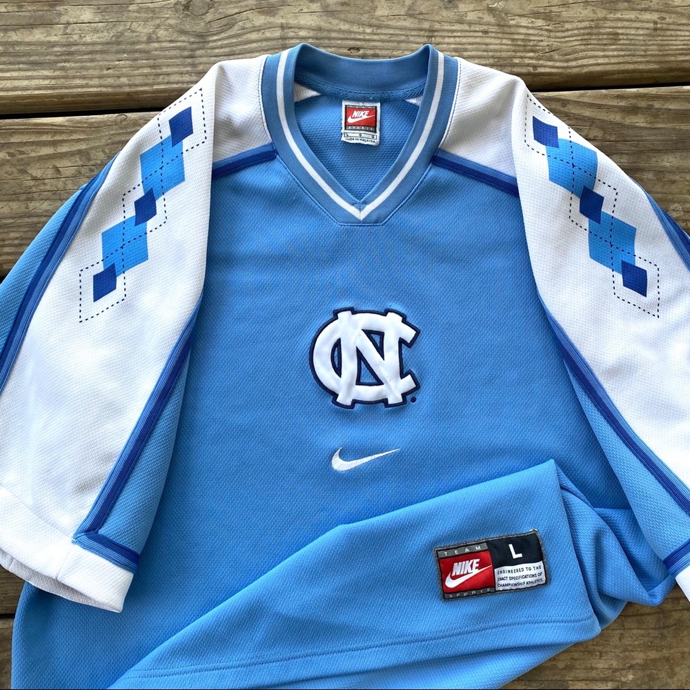 🔥Vintage 90s Nike North Carolina Warm-Up Jersey L - Picture 1 of 6